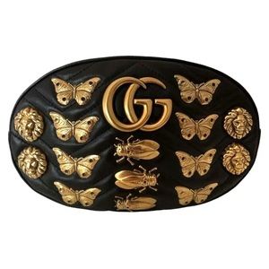 Gucci Marmont Animalier Matelasse Insect Studs Limited Edition Belt Bag